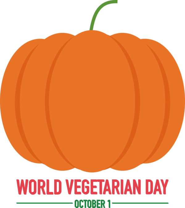 Transparent World Vegetarian Day Squash Jack-o'-lantern for Vegetarian Day for World Vegetarian Day