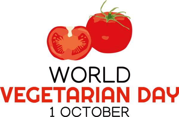 Transparent World Vegetarian Day Tomato Natural food Logo for Vegetarian Day for World Vegetarian Day