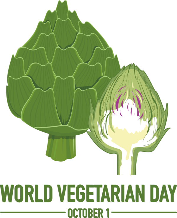 Transparent World Vegetarian Day Artichoke Vegetable Nutrient for Vegetarian Day for World Vegetarian Day