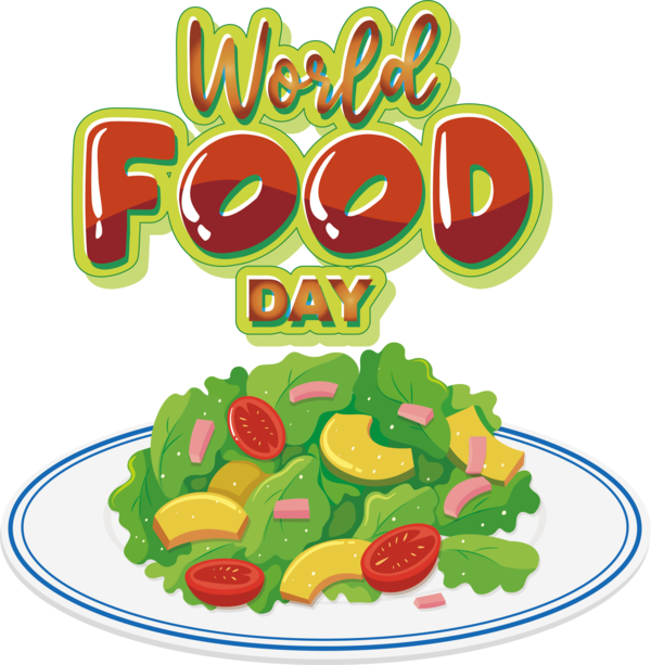Transparent world food day Dish Plate Vegetable for food day for World Food Day