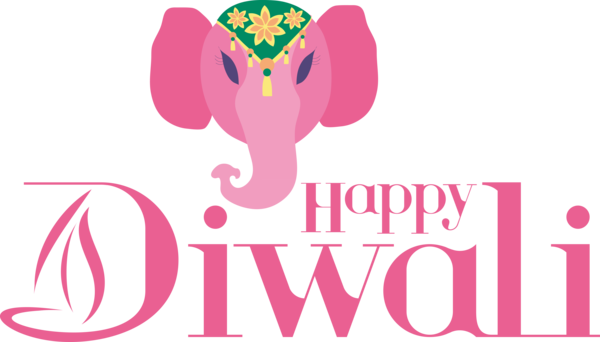Transparent Diwali Design Logo Pink for Happy Diwali for Diwali