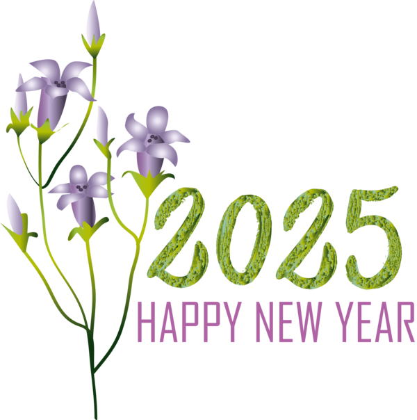 Transparent New Year Rhode Island School of Design (RISD) Floral design Flower for Happy New Year 2025 for New Year