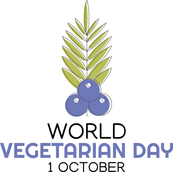 Transparent World Vegetarian Day Logo Plant Tree for Vegetarian Day for World Vegetarian Day