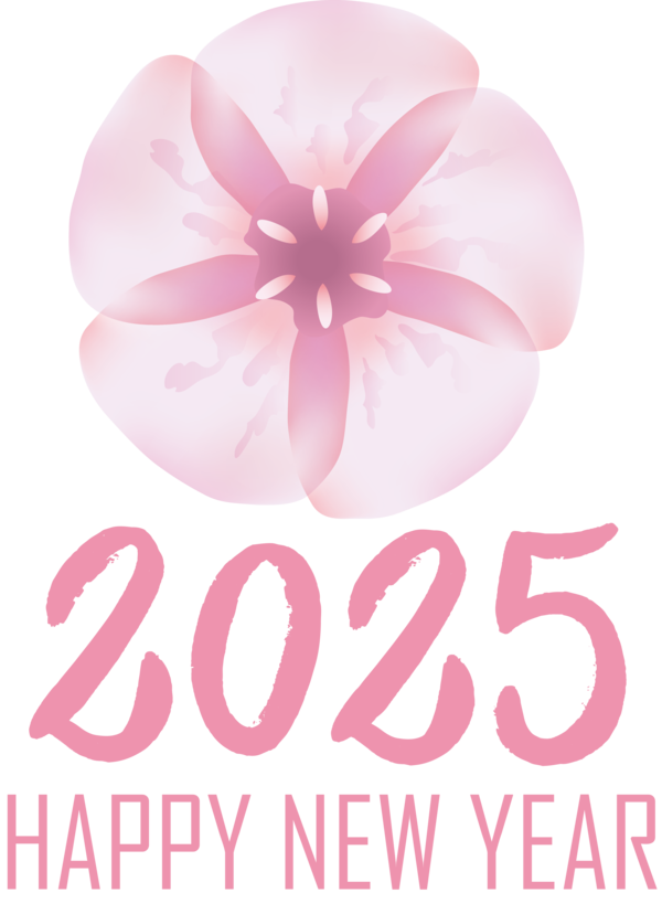 Transparent New Year Cut flowers Floral design Flower for Happy New Year 2025 for New Year