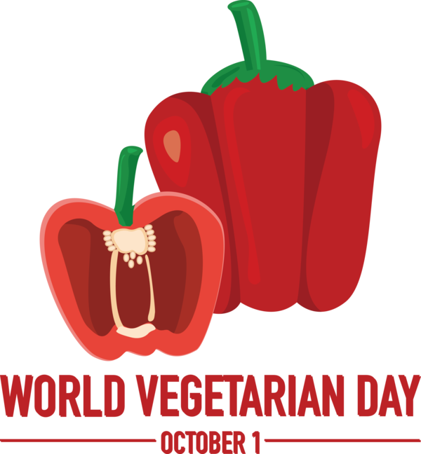 Transparent World Vegetarian Day Chili pepper Natural food Logo for Vegetarian Day for World Vegetarian Day