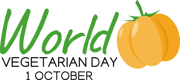 Transparent World Vegetarian Day Logo Drawing Design for Vegetarian Day for World Vegetarian Day
