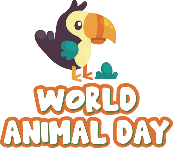 Transparent World Animal Day Logo Cartoon Beak for Animal Day for World Animal Day