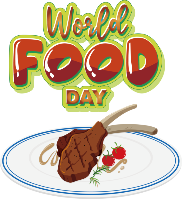 Transparent world food day Logo Fast food Text for food day for World Food Day
