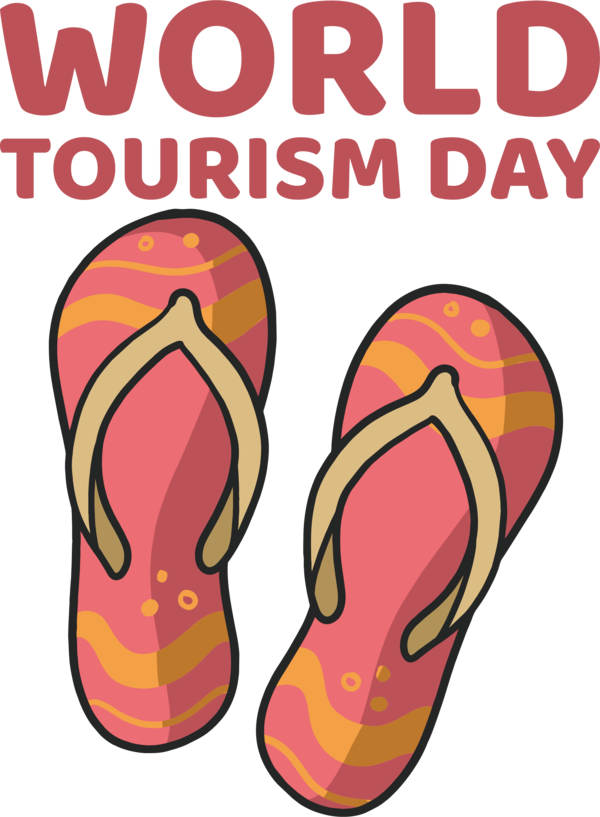 Transparent World Tourism Day Shoe Sandal Flip-flops for Tourism Day for World Tourism Day