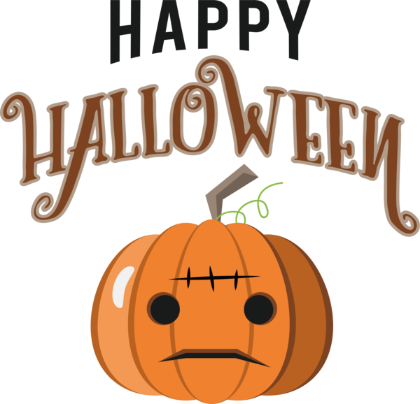 Transparent Halloween Jack-o'-lantern Cartoon Logo for Happy Halloween for Halloween