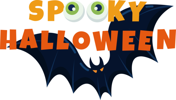 Transparent Halloween Cartoon Logo Text for Happy Halloween for Halloween