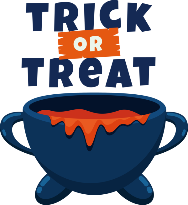 Transparent Halloween Logo Cartoon Cobalt blue for Trick Or Treat for Halloween