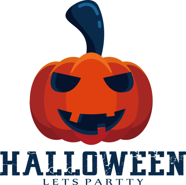 Transparent Halloween Cartoon Jack-o'-lantern Logo for Halloween Party for Halloween