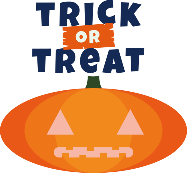 Transparent Halloween Pumpkin Logo Line for Trick Or Treat for Halloween