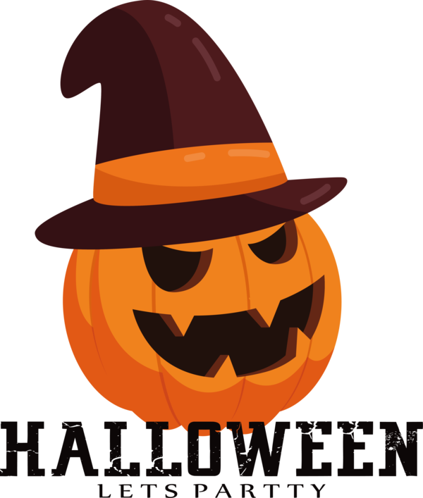 Transparent Halloween Jack-o'-lantern Logo Cartoon for Halloween Party for Halloween