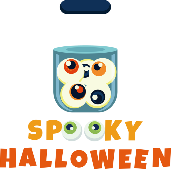 Transparent Halloween Line Text Icon for Happy Halloween for Halloween