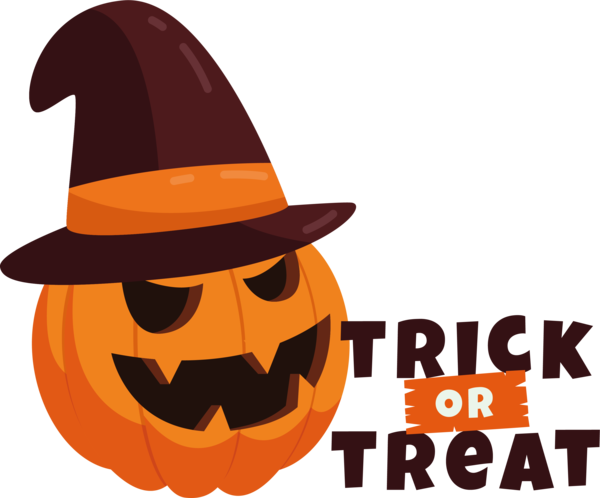 Transparent Halloween Jack-o'-lantern Cartoon Orange for Trick Or Treat for Halloween