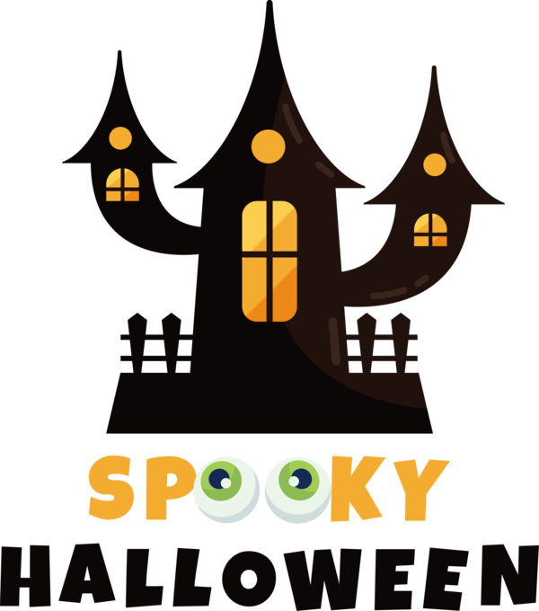 Transparent Halloween Logo Design Line for Happy Halloween for Halloween