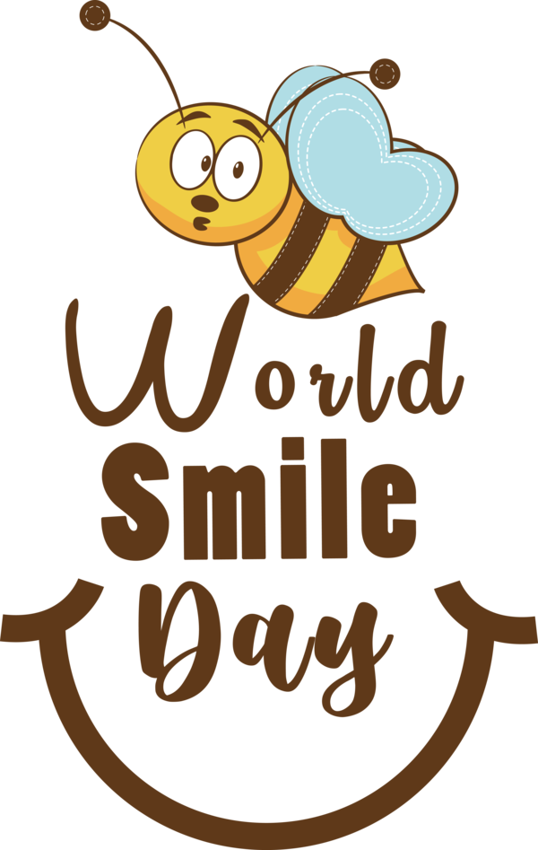 Transparent World Smile Day Insects Flower Cartoon for Smile Day for World Smile Day