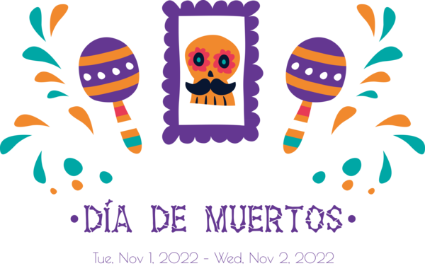 Transparent Day of the Dead Drawing Cartoon Pop art for Día de Muertos for Day Of The Dead