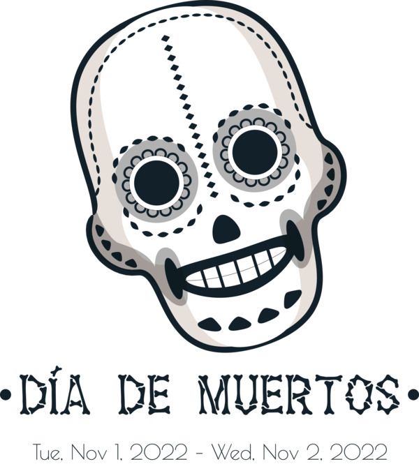 Transparent Day of the Dead Design Logo Culture for Día de Muertos for Day Of The Dead