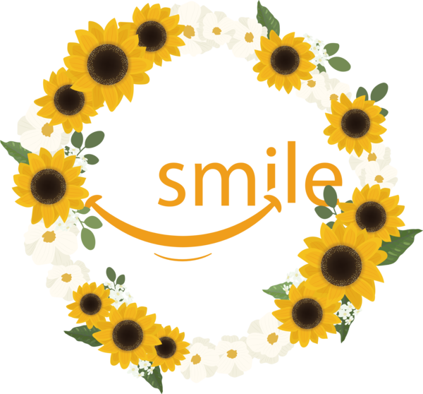 Transparent World Smile Day Common sunflower Flower Design for Smile Day for World Smile Day