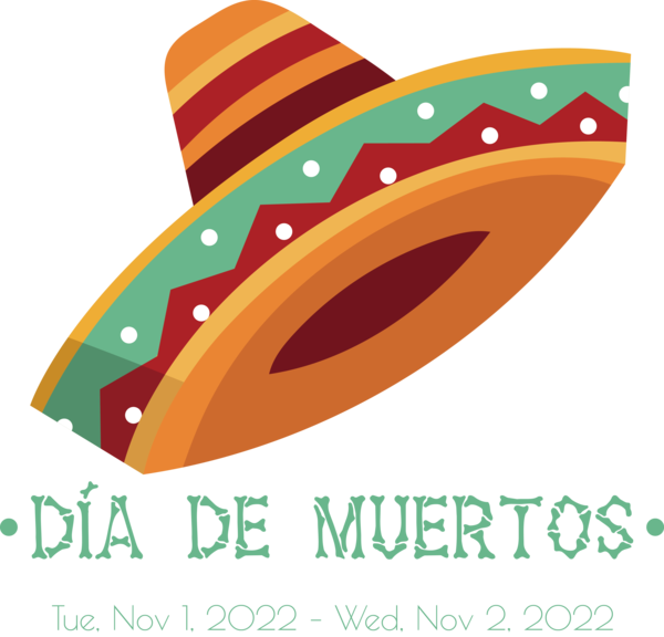 Transparent Day of the Dead Logo Design Text for Día de Muertos for Day Of The Dead