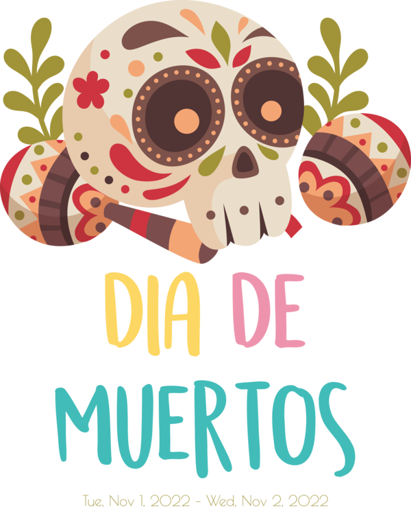 Transparent Day of the Dead Design Text Rope for Día de Muertos for Day Of The Dead