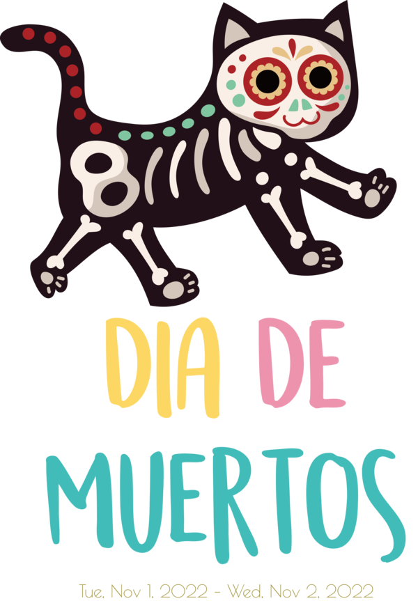 Transparent Day of the Dead Design Drawing Logo for Día de Muertos for Day Of The Dead