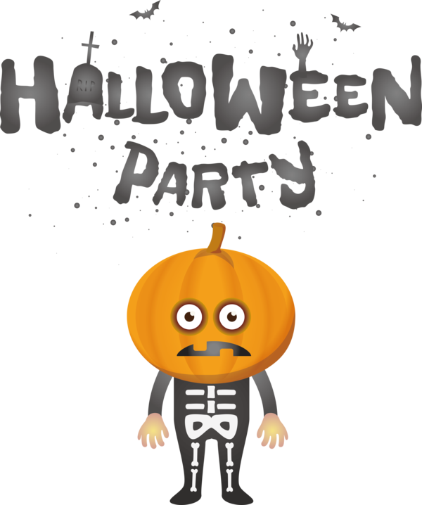 Transparent Halloween Human Pumpkin Cartoon for Halloween Party for Halloween