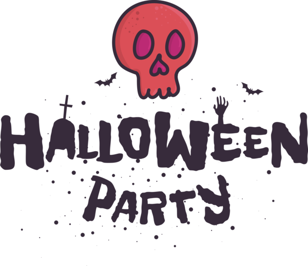 Transparent Halloween Design Logo Violet for Halloween Party for Halloween