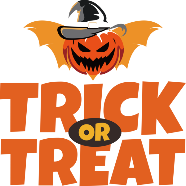 Transparent Halloween Pumpkin Cartoon Logo for Trick Or Treat for Halloween