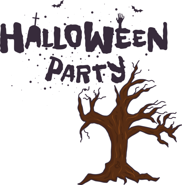 Transparent Halloween Tree Plant Cartoon for Halloween Party for Halloween