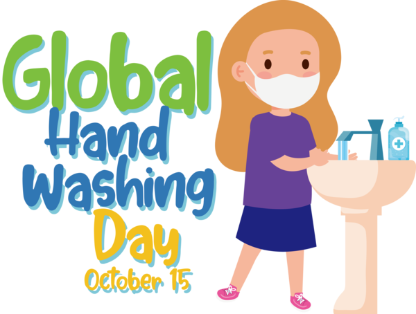Transparent Global Handwashing Day Human Logo Behavior for Handwashing Day for Global Handwashing Day
