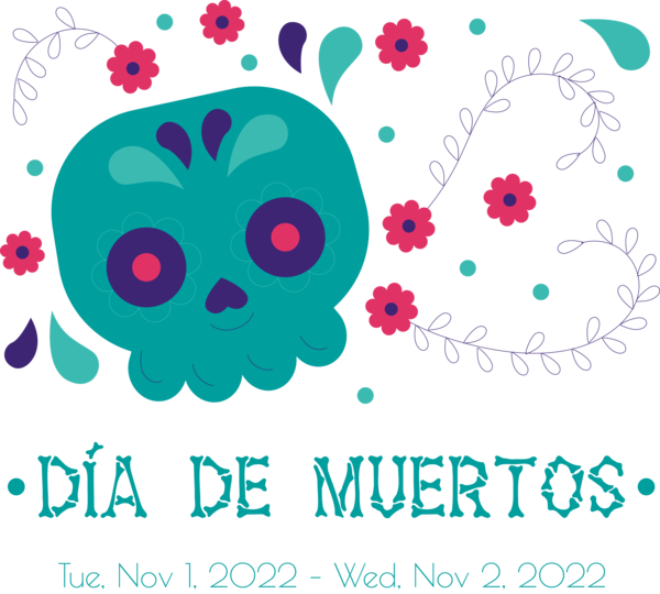 Transparent Day of the Dead Drawing Watercolor painting Logo for Día de Muertos for Day Of The Dead