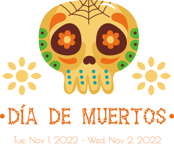 Transparent Day of the Dead Folk art Design Pattern for Día de Muertos for Day Of The Dead