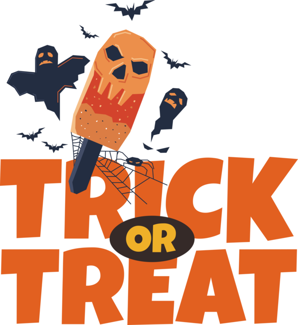 Transparent Halloween Design Cartoon Line for Trick Or Treat for Halloween