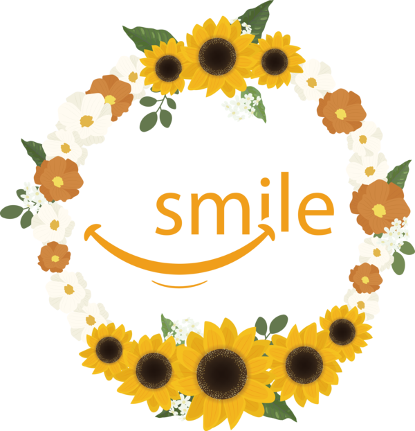 Transparent World Smile Day Common sunflower Flower Drawing for Smile Day for World Smile Day