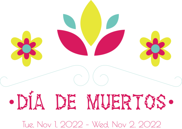 Transparent Day of the Dead Leaf Floral design Logo for Día de Muertos for Day Of The Dead