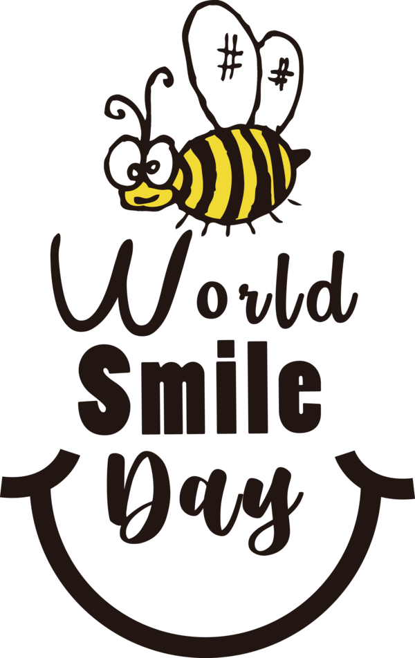 Transparent World Smile Day Honey bee Insects Logo for Smile Day for World Smile Day