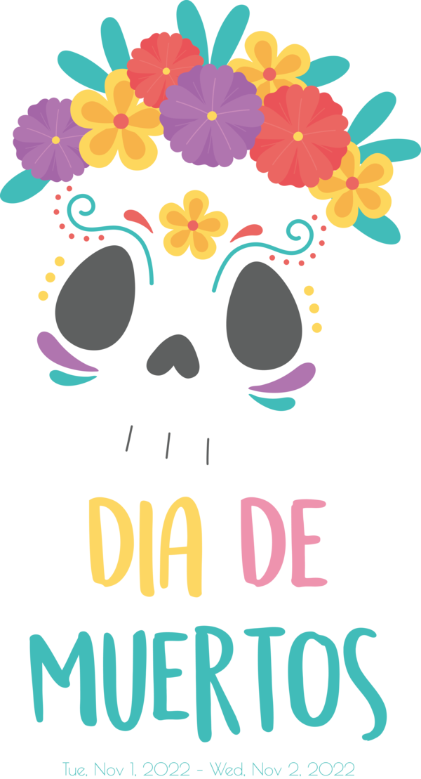 Transparent Day of the Dead Day of the Dead Calavera Logo for Día de Muertos for Day Of The Dead