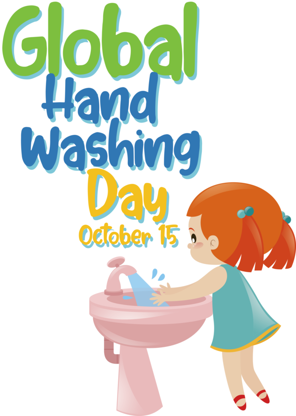 Transparent Global Handwashing Day Human Behavior Cartoon for Handwashing Day for Global Handwashing Day