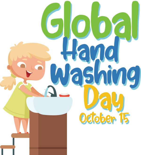 Transparent Global Handwashing Day Human Cartoon Logo for Handwashing Day for Global Handwashing Day