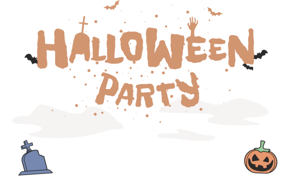 Transparent Halloween Logo Cartoon Text for Halloween Party for Halloween