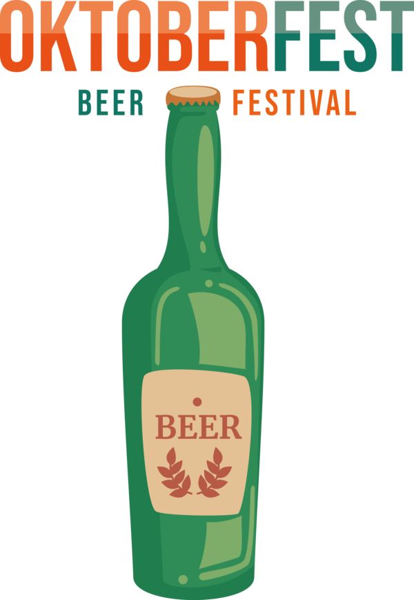 Transparent Oktoberfest Wine Beer Bottle Liqueur for Beer Festival Oktoberfest for Oktoberfest