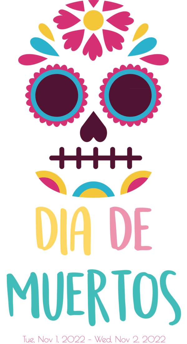 Transparent Day of the Dead Logo Drawing Cartoon for Día de Muertos for Day Of The Dead