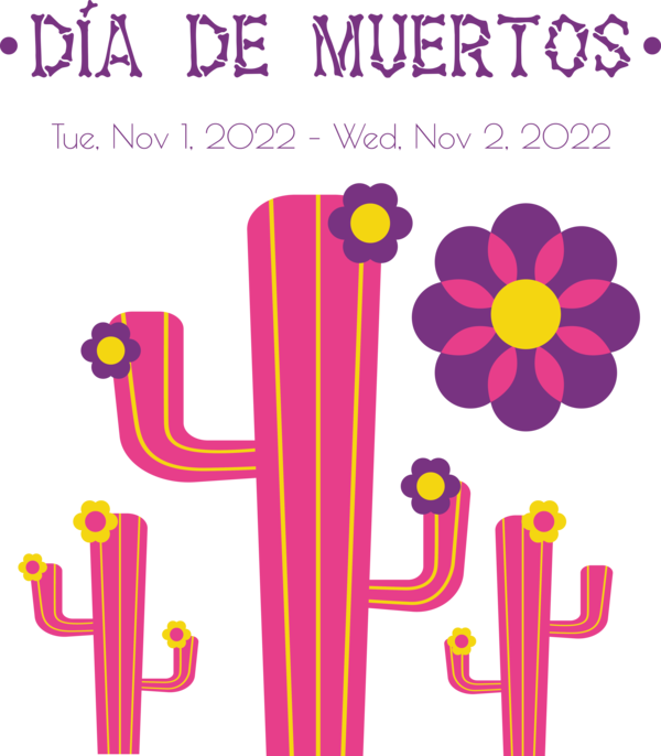 Transparent Day of the Dead Flower Pink Painting for Día de Muertos for Day Of The Dead