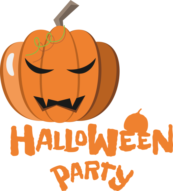 Transparent Halloween Jack-o'-lantern Cartoon Logo for Halloween Party for Halloween