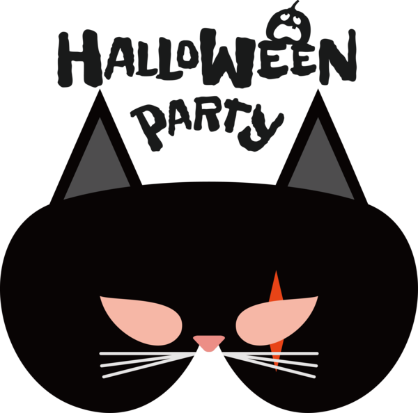 Transparent Halloween Cat Snout Cartoon for Halloween Party for Halloween