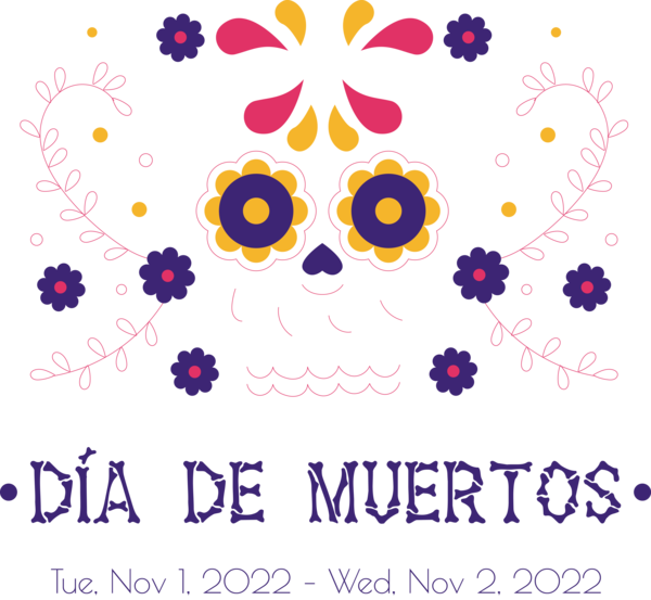Transparent Day of the Dead Clip Art for Fall Drawing Design for Día de Muertos for Day Of The Dead
